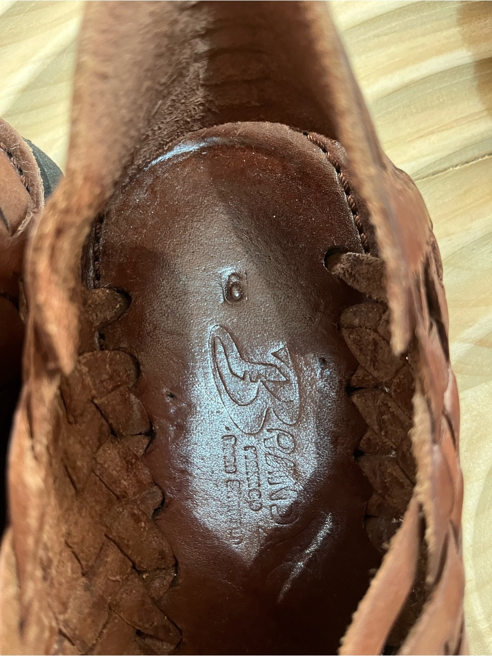 Womens huarache Brand X Brown Woven Leather Mules with Slip-On Comfort - Picture 5 of 7